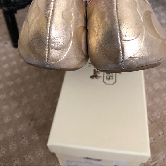COACH Gold Leather Ballet Flats Size 6 - Picture 6 of 11